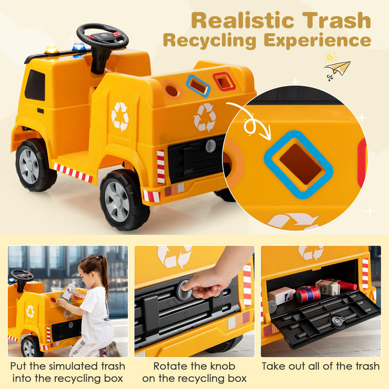 12V Recycling Garbage Truck Electric Ride On Toy Remote w/ Recycling ...