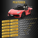 12V Electric Ride-On Lamborghini Toy Car for Kids with Remote Control, Music, and Opening Doors Magic Cars 13