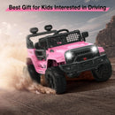12V Kids Electric Ride-On Truck with LED Lights and Two-Speed Settings Magic Cars 12
