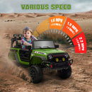 12V Green Ride-On Car and Truck with Suspension Wheels Magic Cars 6