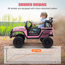 12V Pink Ride-On Car and Truck with Suspension Wheels Magic Cars 5