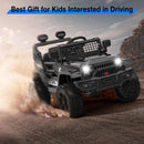 12V Ride-On Truck with Remote Control, 3 Speeds and Spring Suspension, Black Magic Cars 7