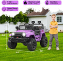 12V Purple Ride-On Truck with Remote Control, 3 Speeds, and Spring Suspension Magic Cars 3