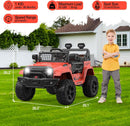 12V Ride-On Truck with Remote Control, 3 Speeds, Spring Suspension, Red Magic Cars 3
