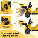 12V Ride-On Construction Excavator Toy for Toddlers Ages 3-7 in Yellow Magic Cars 4