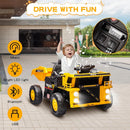 12V Electric Dump Truck with Remote Control, Auto-Dump Bed, LED Shovel, and Music for Kids Ages 1-5 Magic Cars 4