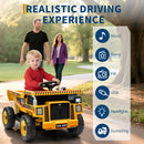 12V Ride-On Dump Truck with Remote Control, Auto Dump Bed, Shovel, and Music for Kids Ages 3-8 Magic Cars 16