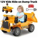 12V Ride-On Electric Dump Truck with Remote Control and Shovel for Kids Magic Cars 0
