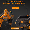 12V Ride-On Movable Excavator Construction Truck Toy for Ages 1-5 Years Magic Cars 3