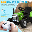 12V Kids Electric Ride-On Tractor with Trailer, 25W Dual Motors, Remote Control Magic Cars 3