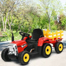 12V Ride-On Tractor with 3-Gear Shift and Ground Loader for Kids 3+ Years Red Magic Cars 1