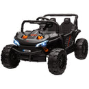 12V Ride-On UTV Truck Toy with 4-Wheel Suspension and Remote Control in Black Magic Cars 3