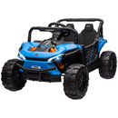 12V Ride-On UTV Truck Toy with 4-Wheel Suspension and Remote Control in Blue Magic Cars 3