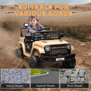 12V Ride-On Truck with Spring Suspension and Remote Control in Khaki Magic Cars 6