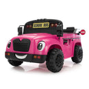 12V Kids School Bus Ride-On Toy with 1 Seat, Remote Control, LED Lights, and Power Display Magic Cars 2