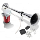 12V Single Trumpet Air Horn with Premium Silver Finish and Alarm Relay Included Magic Cars 0
