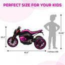 12V Three-Wheeled Battery-Powered Motorcycle with LED Lights and Horn for Kids Ages 3-8 Magic Cars 12