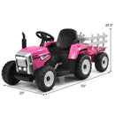 12V Toddler Ride-On Tractor with Large Trailer and 3-Gear Shift Ground Loader Toy for Kids Magic Cars 3