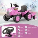 12V Toddler Ride-On Tractor Toy with Remote Control and Detachable Storage Trailer Magic Cars 10