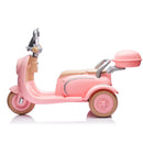12V Two-Kids Electric Ride-On Three-Wheel Motorcycle with Flip Backseat Adult Seat Magic Cars 12