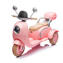 12V Two-Kids Electric Ride-On Three-Wheel Motorcycle with Flip Backseat Adult Seat Magic Cars 4