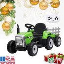 12V Electric Kids Ride On Tractor with Trailer and Remote Control, Battery Powered Toy Vehicle Magic Cars 0