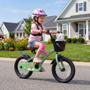14-Inch Spring Party Green Girls Bike with Basket for Ages 3-5 Magic Cars 1