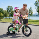 14-Inch Spring Party Green Girls Bike with Basket for Ages 3-5 Magic Cars 2