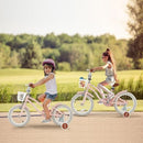 14 Inch Kids Bike with Removable Training Wheels and Front Basket in Pink Magic Cars 1