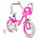 Pink 14-Inch Girls Bike with Front Bag and Streamers for Ages 3-5 Magic Cars Variant 0