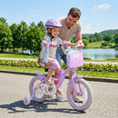 Purple 14-Inch Girls Bike with Front Basket and Colorful Streamers for Ages 3-5 Magic Cars 1