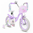 Purple 14-Inch Girls Bike with Front Basket and Colorful Streamers for Ages 3-5 Magic Cars Variant 0