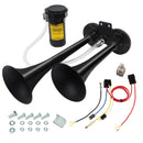 150dB 12V Dual Trumpet Air Horn with Chrome Zinc Finish and Compressor for 12V Vehicles Magic Cars Variant 0