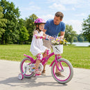 16-Inch Spring Party Pink Girls Bike with Basket for Ages 4-7 Magic Cars 2