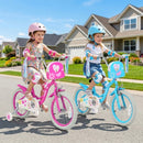Blue 16-Inch Girls Bike with Front Bag and Streamers for Ages 4-7 Magic Cars 2