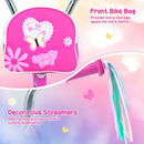 Pink 16-Inch Girls' Bike with Front Bag and Streamers for Ages 4-7 Magic Cars 4