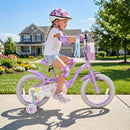 Purple 16-Inch Girls Bike with Streamers and Front Basket for Ages 4-7 Magic Cars 2