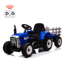 12V Electric Ride-On Tractor Toy for Kids with Trailer and Remote Control