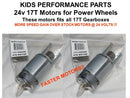 17T 24V High-Speed 7R Motor for Power Wheels Arctic Cat Gearboxes Magic Cars 0