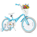 Spring Party Blue 18-Inch Girls Bike with Basket for Ages 4-8 Magic Cars Variant 0