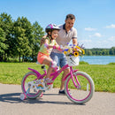 Spring Party Pink 18-Inch Girls Bike with Basket for Ages 4-8 Magic Cars 2