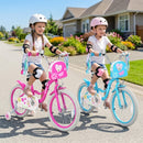 Blue 18-Inch Girls Bike with Front Bag and Streamers for Ages 4-8 Magic Cars 1