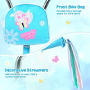 Blue 18-Inch Girls Bike with Front Bag and Streamers for Ages 4-8 Magic Cars 4