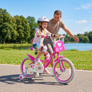 Pink 18-Inch Girls Bike with Front Bag and Streamers for Ages 4-8 Magic Cars 1