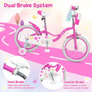 Pink 18-Inch Girls Bike with Front Bag and Streamers for Ages 4-8 Magic Cars 4