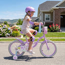 Purple 18-Inch Girls Bike with Front Bag and Streamers for Ages 4-8 Magic Cars 1