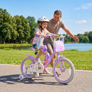 Purple 18-Inch Girls Bike with Front Bag and Streamers for Ages 4-8 Magic Cars 2