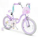 Purple 18-Inch Girls Bike with Front Bag and Streamers for Ages 4-8 Magic Cars Variant 0