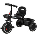 Adjustable Tricycle for Toddlers Aged 2-5 with Front and Rear Storage Baskets