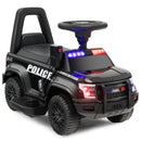 2-in-1 6V Kids Ride-On Police Push Car with Megaphone and Siren, Black Magic Cars 0
